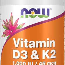 NOW Vitamin D3 & K2 120 Capsules