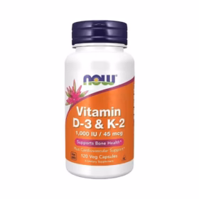 NOW Vitamin D3 & K2 120 Capsules